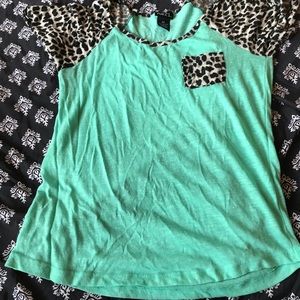 Cheetah and Turquoise shirt